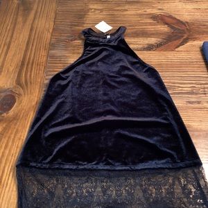 Urban Outfitters brand new velvet w lace top